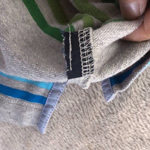 Tommy Hilfiger Mens Polo Shirt Large Gray Striped Short Sleeve Classic Casual - Picture 4 of 8